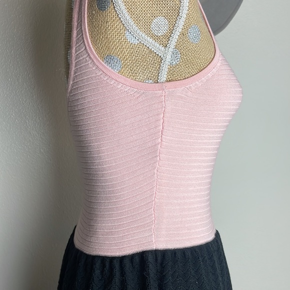 Victoria Secret Pink + Black Textured Knit Tank Fit Flare Medium Dress - Picture 8 of 10